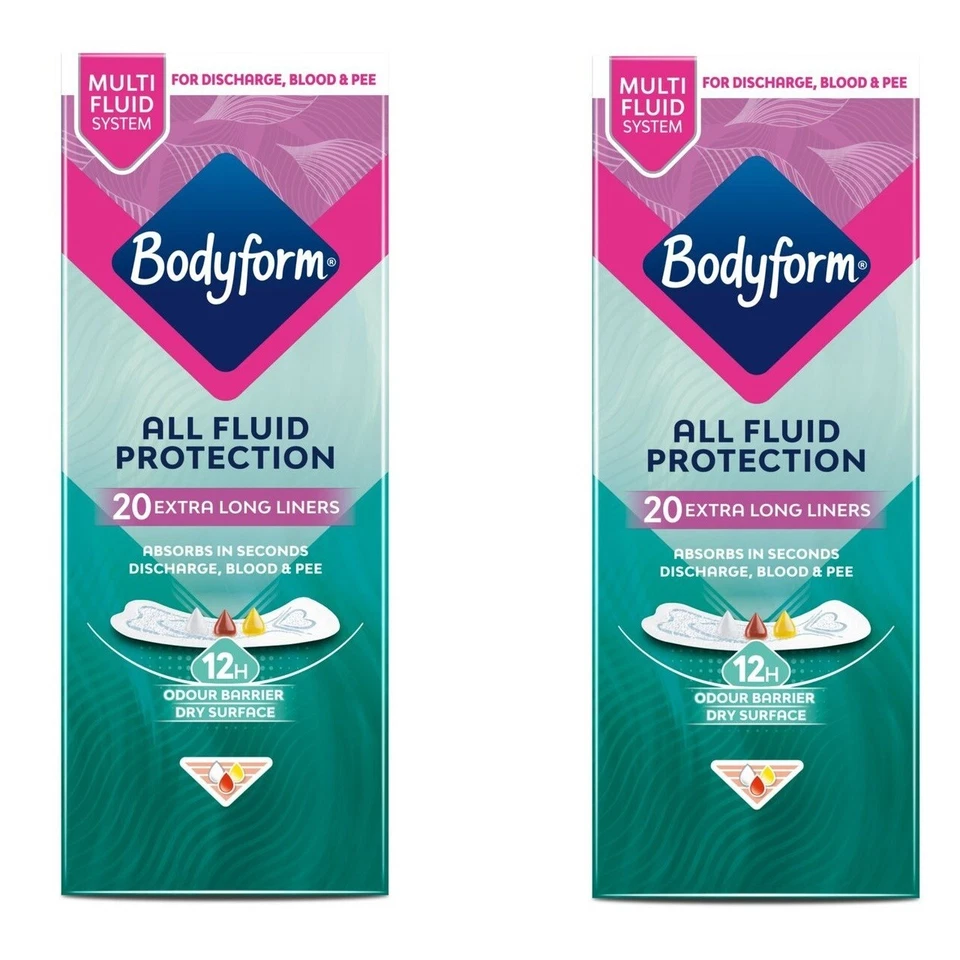 Bodyform Dailies All Fluid extra lange Slipeinlagen 20 pro Packung 2 Stück