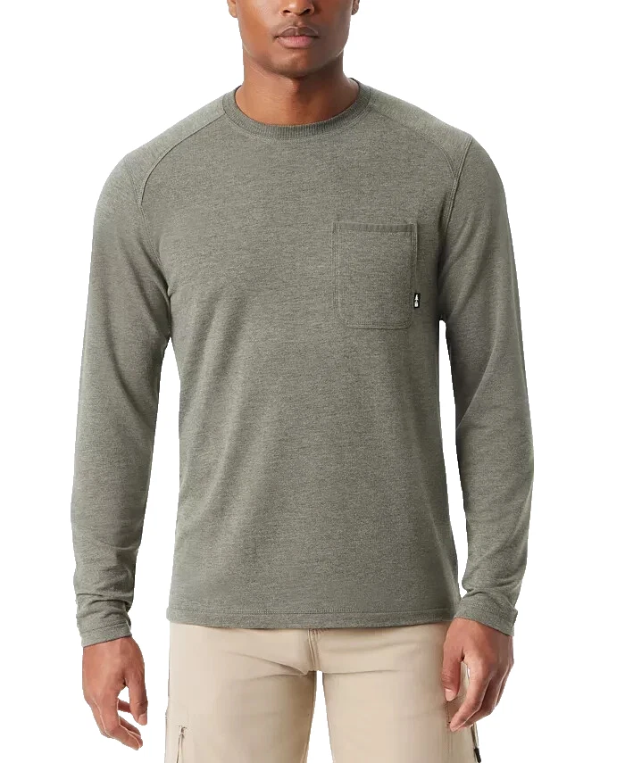 Bass Outdoor Men's Long-Sleeve Ribbed T-Shirt Deep Depth SMALL