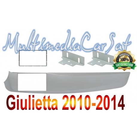 Mascherina Autoradio Alfa Romeo Giulietta Doppio 2 Din  '10 a '14 Grigio Met.
