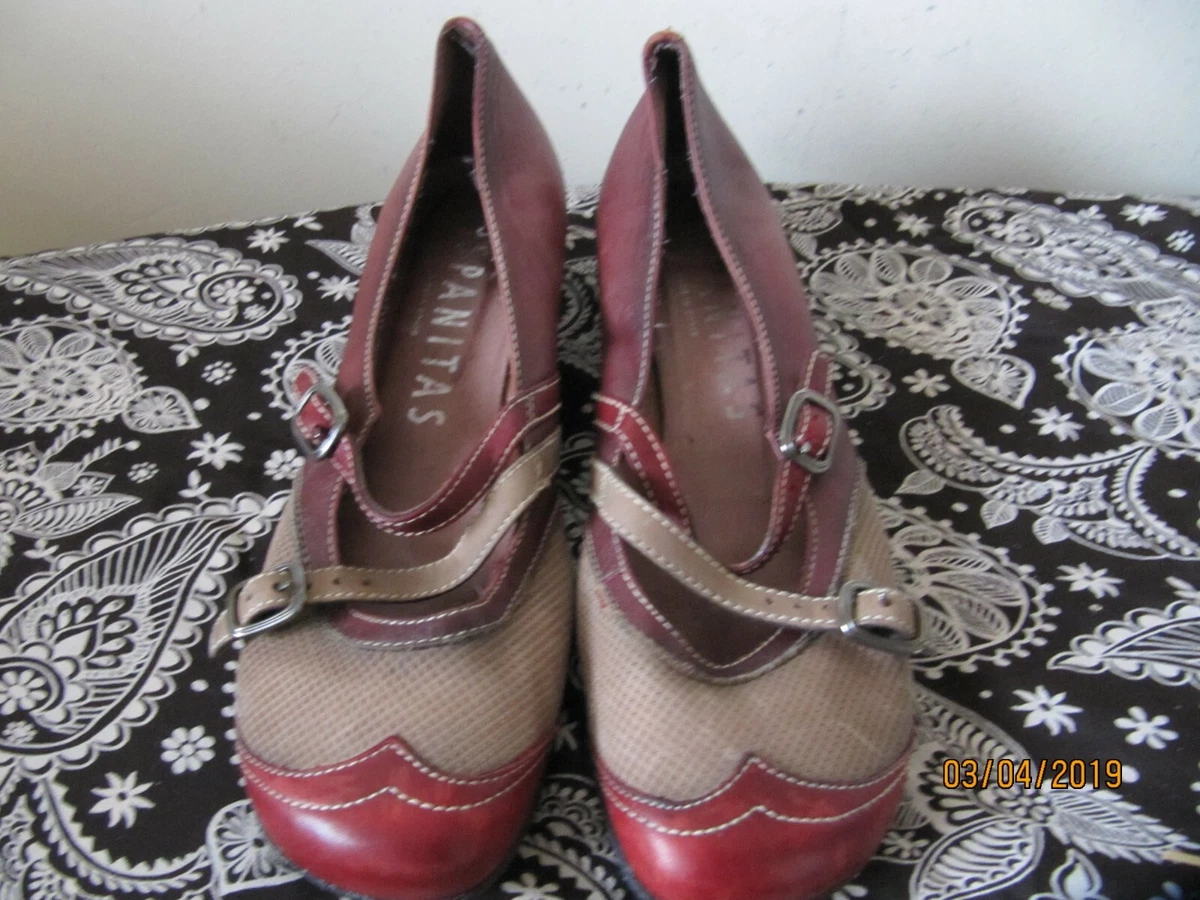 Hispanitas shoe UK 7 Ladies Red leather Mary Jane Worn eBay