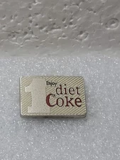 VTG Coca-Cola ENJOY Diet Coke Heavy Duty Silver Pewter Colored Single Clutch BCK