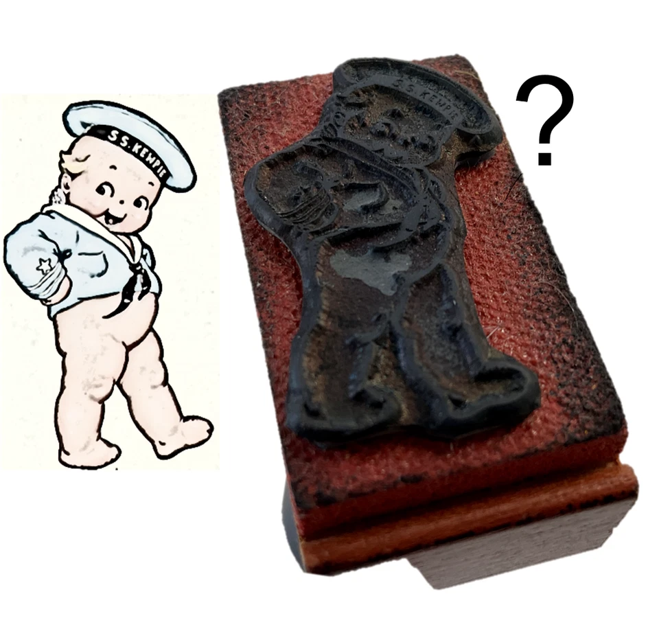 Lote de 2 sellos de goma vintage: oso payaso y lindo marinero S.S. personaje de Kewpie? Foto 4 de 4