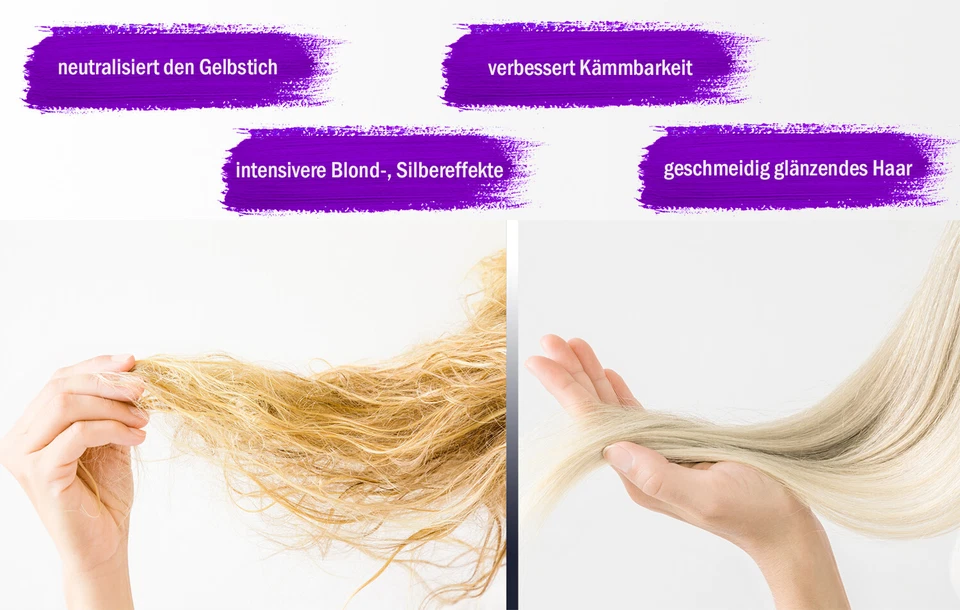 Anti Gelbstich Silber Spray 2 Phasen Conditioner blondes graues Haar 200ml - Bild 2 von 4