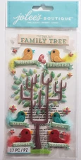 Jolee's Boutique Large Dimensional Stickers - FAMILY TREE - 17 pcs