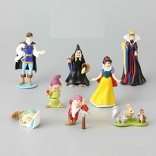 Princess Snow White & The Seven Dwarfs Evil Queen 8 Pcs Cake Topper Figures Toy