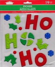 Christmas GEL Sticker Window Clings  Ho Ho Ho Holly 19 ct.