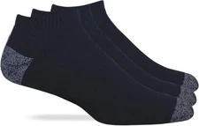 Carolina Ultimate Work Cotton No Show Socks, Black, (L) W 9-12 / M 9-13, 3 Pair