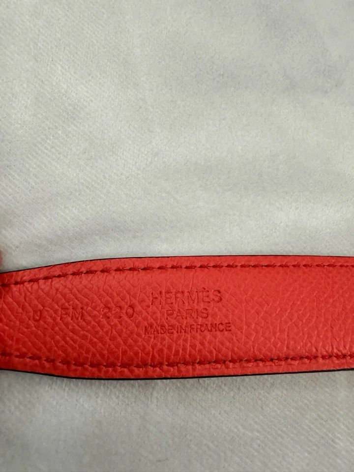 Auténtico Cinturón Hermes Constance Mujer Reversible Naranja/Rosa Jaipur 36cm Foto 2 de 4