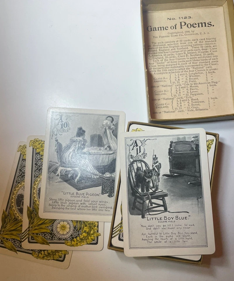 Antique 1890s Game Of Poems Cincinnati Game Co. Antique Card Game - Image 3 of 3