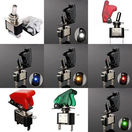 12V 2pins car dash rocker switch lever SPST ON / OFF carbon AIRCRAFT ...