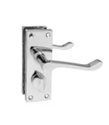 Door handle Victorian Scroll Polished chrome privacy bathroom 120x40mm