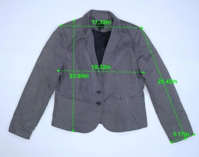 Blazer corto Worthington para mujer negro blanco estampado de diamantes manga larga 2 botones 18 Foto 2 de 4