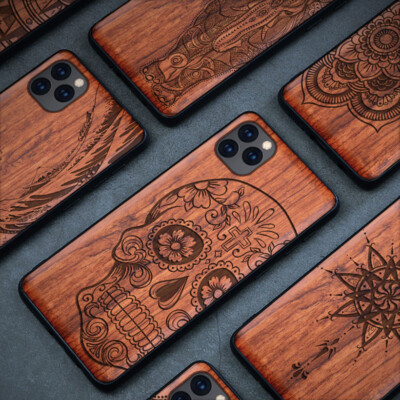 Handy Hülle Für iPhone 17 16 15 14 13 12 11 Pro Max XR Holz Silikon Tasche Cover