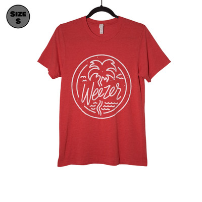 Weezer: Palm Tree USED Shirt (S, Red, Rock, Island In The Sun)