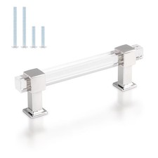 knobelite 10 Pack Cabinet Pulls Hole Center:3-3/4inch 96mm , Polished Chrome