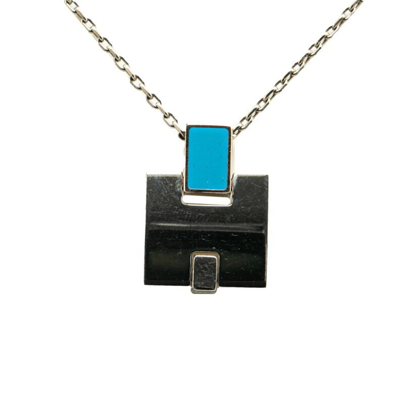 HERMÈS Collana Hermes motivo H argento blu Eileen metallo donna HERMES GZl18eip