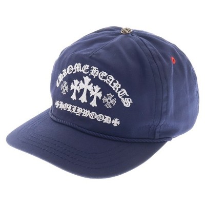 CHROME HEARTS Triple Cross Embroidered Baseball Cap Navy Red
