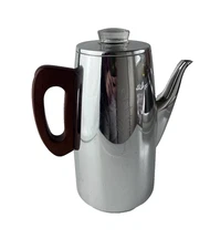 Sona Coffee Perculator Chrome Stainless Steel Stove Top Jug Made In England
