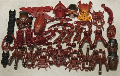 Bionicle Dark Red/black Lot Lego Parts