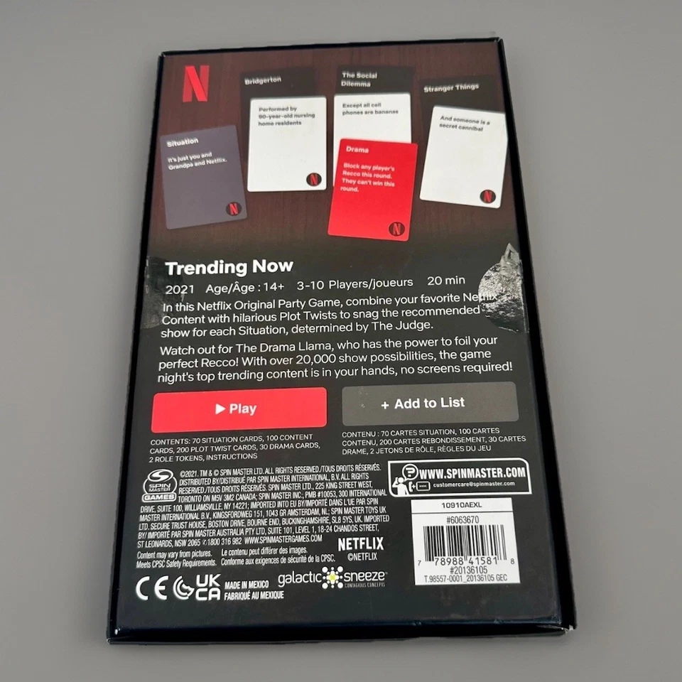 Netflix Trending Now Party Game by Spin Master – 2021 Card Game – Complete - Image 4 of 4