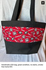 Handmade Georgia Bulldogs Fabric Bag with Strap University of Georgia