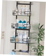  Over The Door Shower Caddy - 4 Tier Adjustable Hanging Shower 4-tier Black
