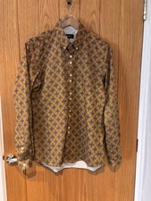 PHIX Men’s Shirt Size M Slim Fit Multi Distinctive Geo-Print Retro 70s Rock 