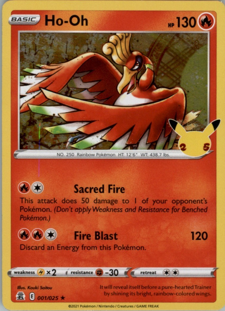 Ho-Oh 1/25 Holo Rare 25th Anniversary Celebrations 2021 Pokémon TCG