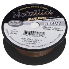 Soft Flex 49 Strand Beading Wire - Heavy 0.24 Diameter - 100 Feet Nylon Design