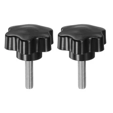 2pcs Star Knobs M8 x 32mm 304 Stainless Steel Stud 46mm 6-Star Head Thumb Screw