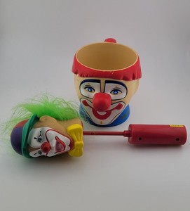 Vintage 1980s RINGLING BROS Barnum Bailey Circus Clown Noisemaker & Face Mug Cup