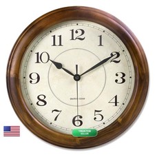 Kesin Wall Clock Wood 14 Inch Silent Wall Clocks Large Decorative Battery