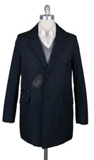 Barba Napoli Navy Blue Polyester Solid Jacket - 44/54 - AUC39I425837 