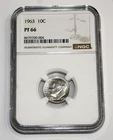 1963 Roosevelt Proof Dime - NGC - PF 66 - 90% Silver