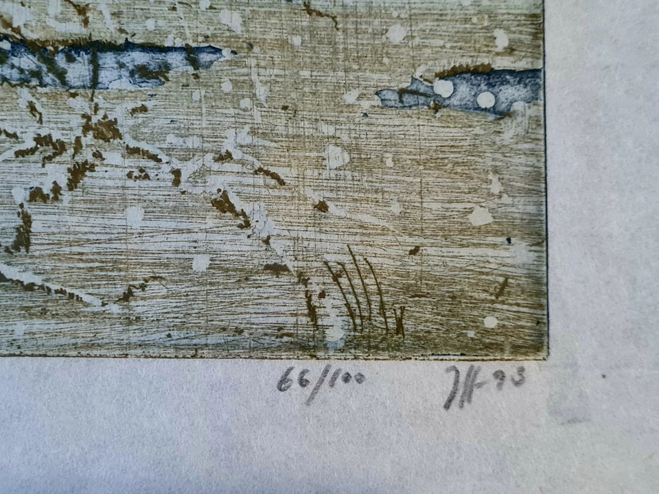 HORST JANSSEN Original Radierung handsigniert Nr. 66/100 Rahmen Schneelandschaft - Bild 2 von 4