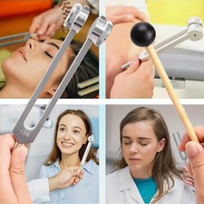 Aluminum Tuning Fork 128hz Reflex Hammer for Healing Chakra Set Sound Therapy