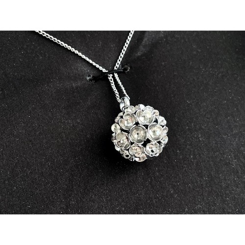Liisa Vitali Silver Pendant Necklace "Spring" in Gift Box, Floral Necklace