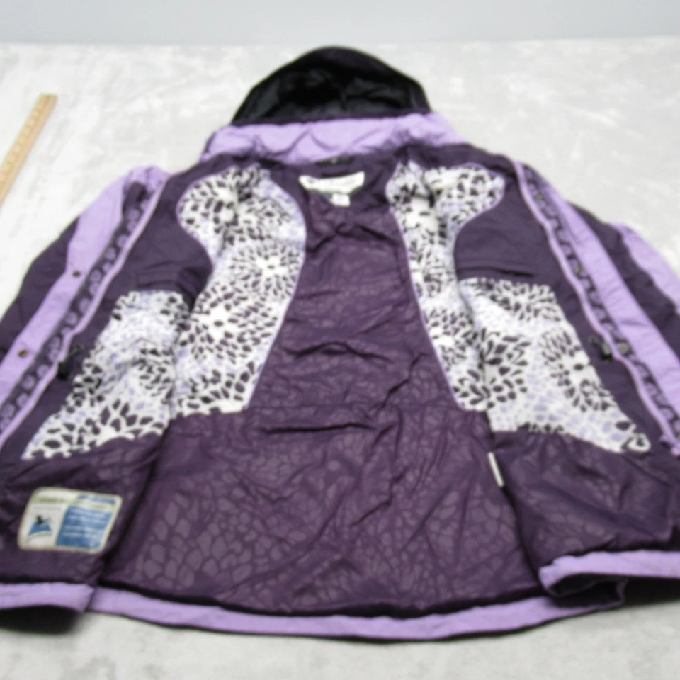 Chaqueta Columbia Mujer Pequeña Púrpura Intercambio Impermeable Nieve Con Capucha 3 en 1 Shell Foto 2 de 4