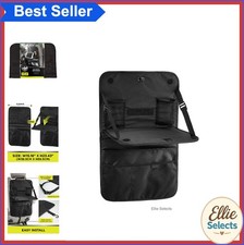 Backseat Organizer 23 Inch Black Multi Pocket Car Seat Storage With Desk Table