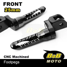 BOB 25mm Extend Front Foot Pegs BLACK For Triumph Bonneville Bobber 17 18