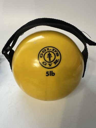 5 Lbs Golds Gym Black Yellow Soft Weighted Medicine Ball Handle Home Gym Workout