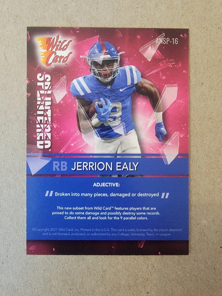 2021 Wild Card Alumination NIL Collegiate Edition - Jerrion Ealy #ANBC-39 /299 - Image 2 of 2
