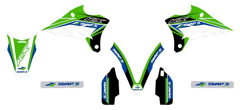 Kit déco KAWASAKI KX85 vert de qualité premium finition Diamond