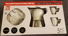 Bene Casa Espresso 3 Oz Cups & Saucers  Coffee Mug Gift Set New Service For 2