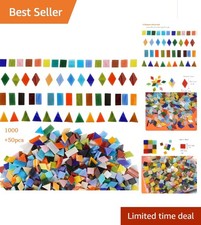 Vibrant 1050-Piece Polished Glass Mosaic Tiles - Perfect for DIY Art Projects