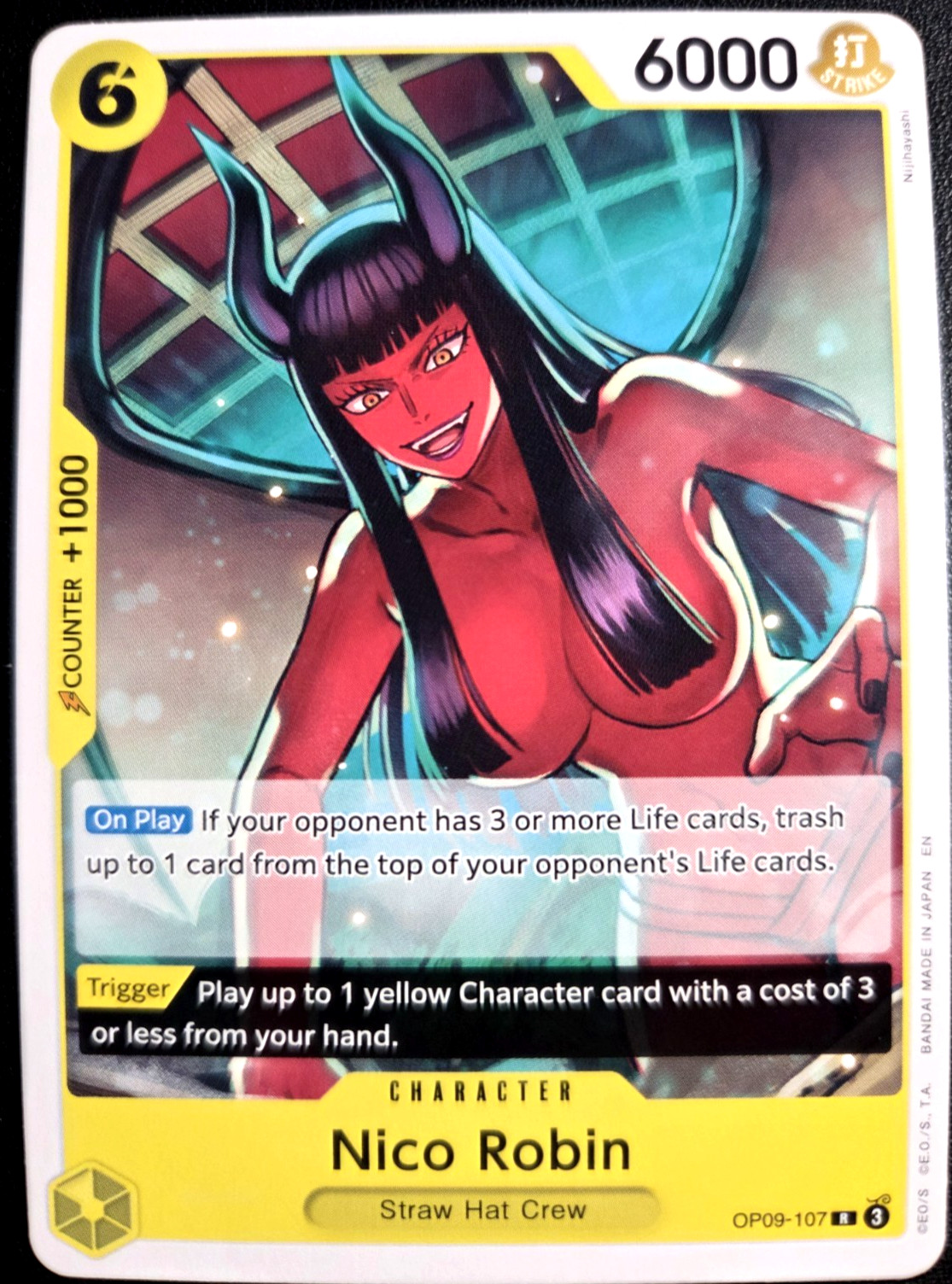 Nico Robin OP09-107  NM Yellow One Piece tcg Card Game Reprint