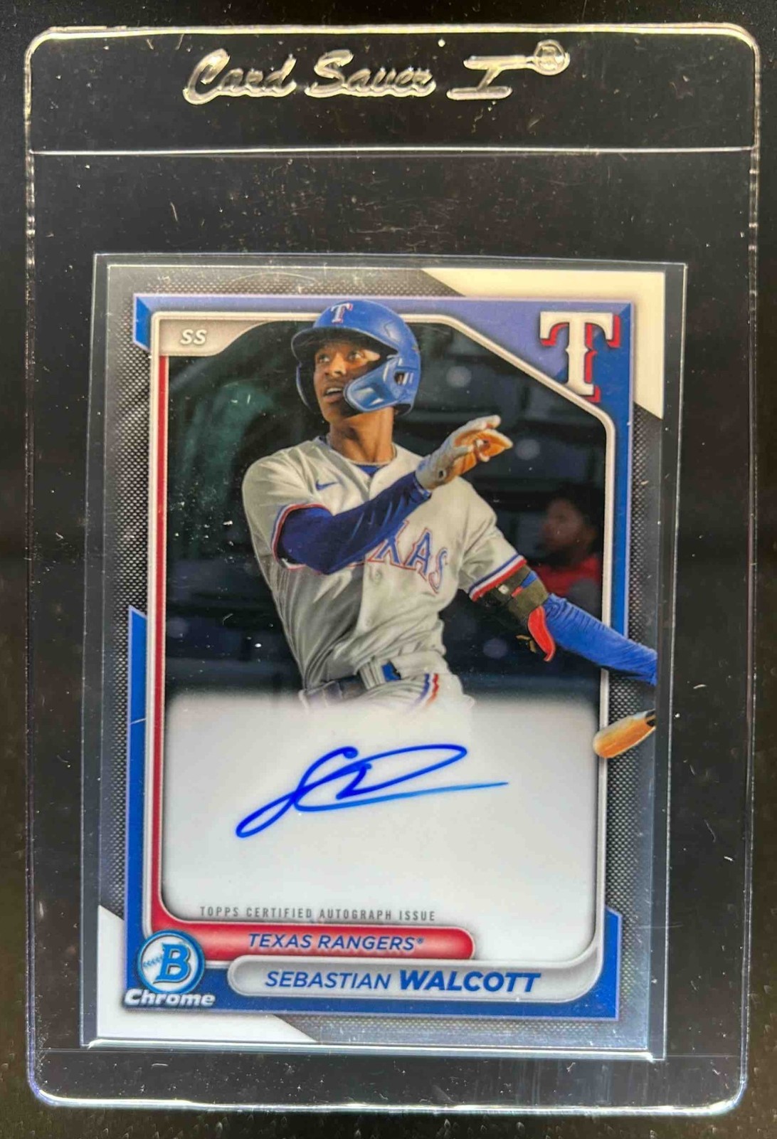 2024 Bowman Sebastian Walcott Chrome Prospect Auto #CPA-SW Rangers