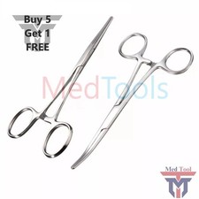 2pc Fishing Set 5" Straight  Curved Hemostat Forceps Locking Clamps