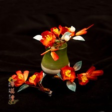 Hanfu Hair Accessories Featuring Hand-made Felt Flowers Traditional-style