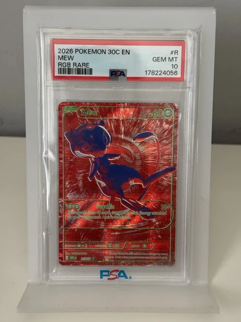2026 POKEMON 30C EN-30TH CELEBRATION RGB RARE #R MEW PSA 10